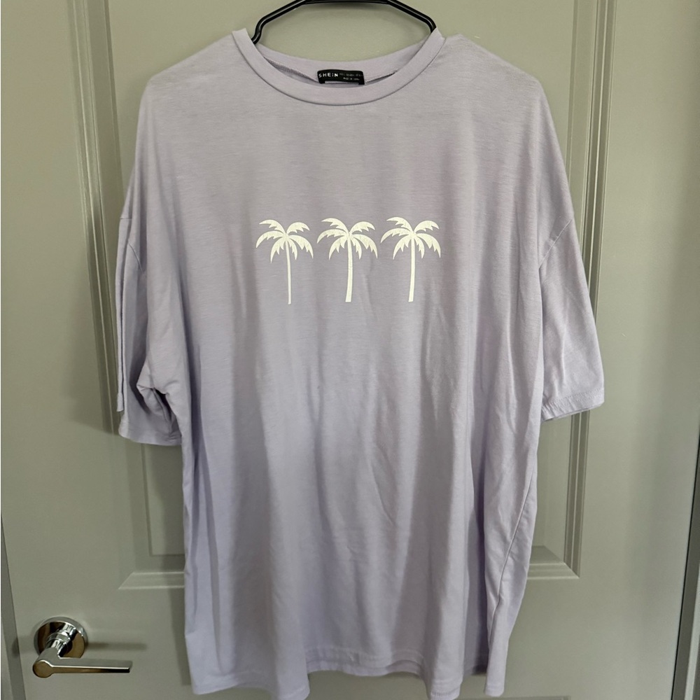SHEIN Short Sleeve Tees in Purple and White